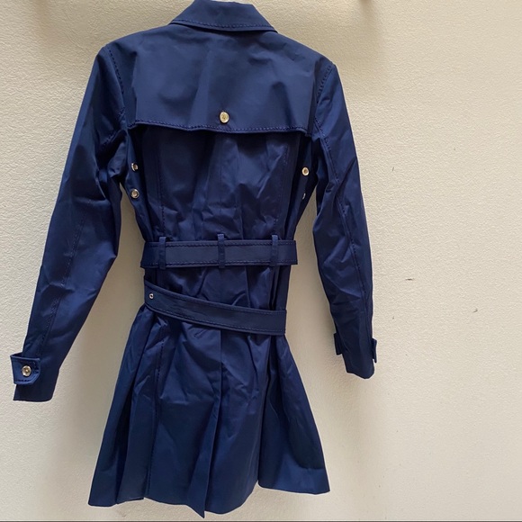 BNWT! MICHAEL KORS True Navy Long Trench Coat - Picture 6 of 7